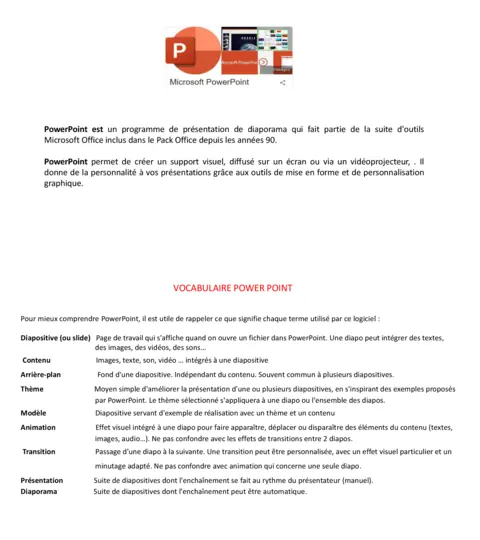 Cours PowerPoint 2021 PDF gratuit à télécharger