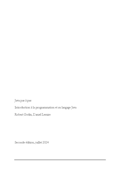 Cours Java pas à pas : PDF gratuit à télécharger