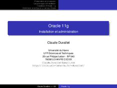Oracle 11g installation et administration