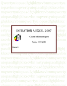 Initiation à Excel 2007