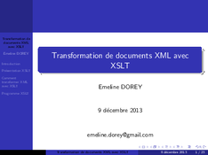 Transformation XML avec XSLT