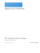 TP: Initiation à Java et Eclipse 