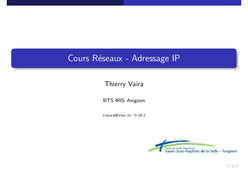 Cours Réseaux - Adressage IP
