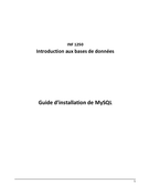 Guide d’installation de MySQL