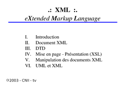 XML: eXtended Markup Language