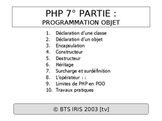 PHP : Programmation objet