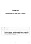 Base du langage SQL et des bases de données